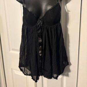 La Vie En Rose Black Sheer Chemise